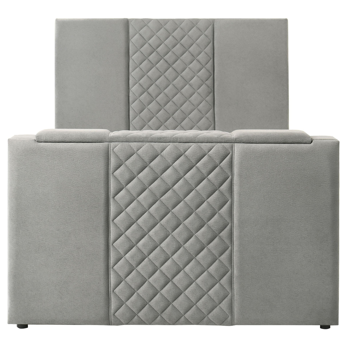 Coaster Furniture Tara 315994Q 61-inch Upholstered Queen Panel TV Bed - Grey IMAGE 6