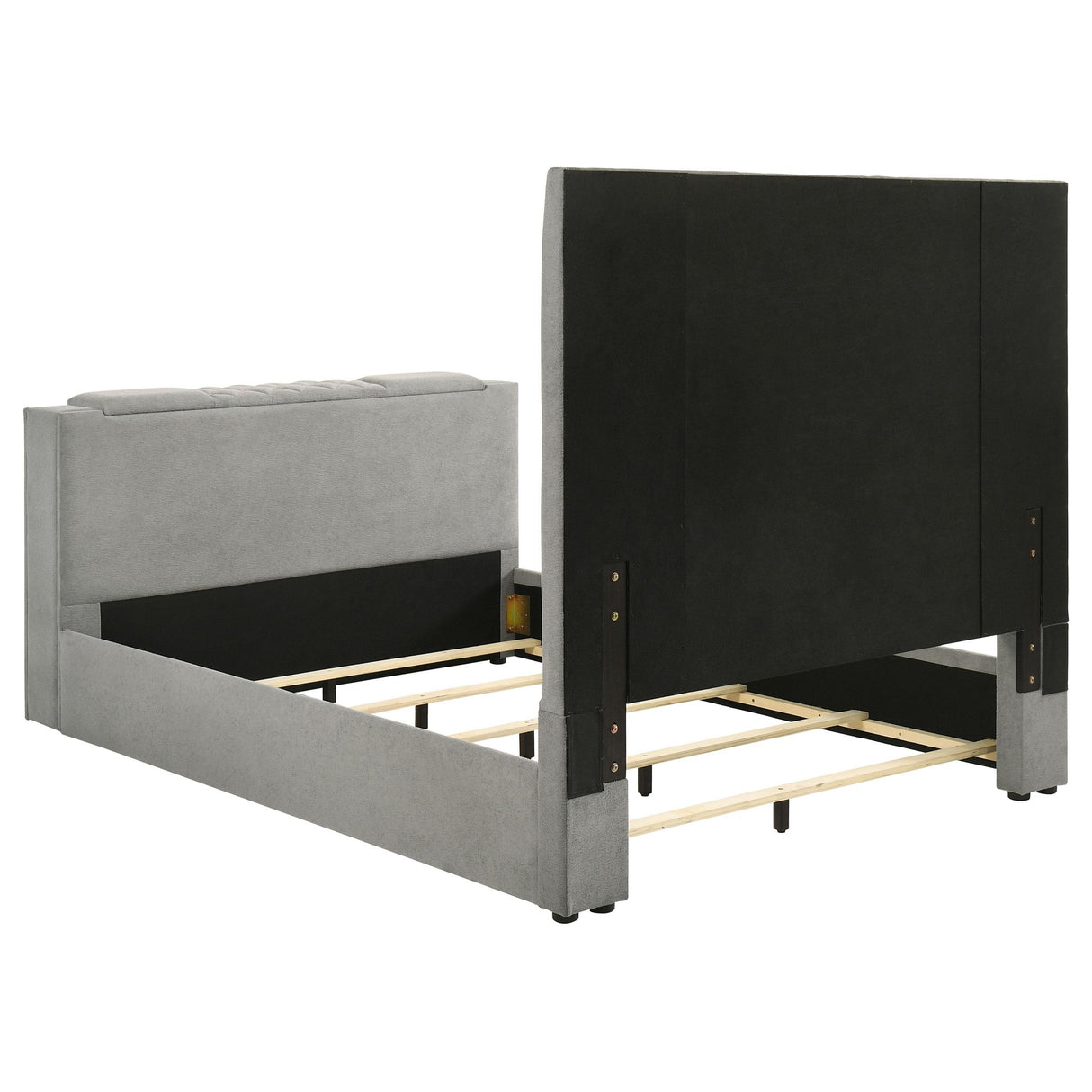 Coaster Furniture Tara 315994Q 61-inch Upholstered Queen Panel TV Bed - Grey IMAGE 9