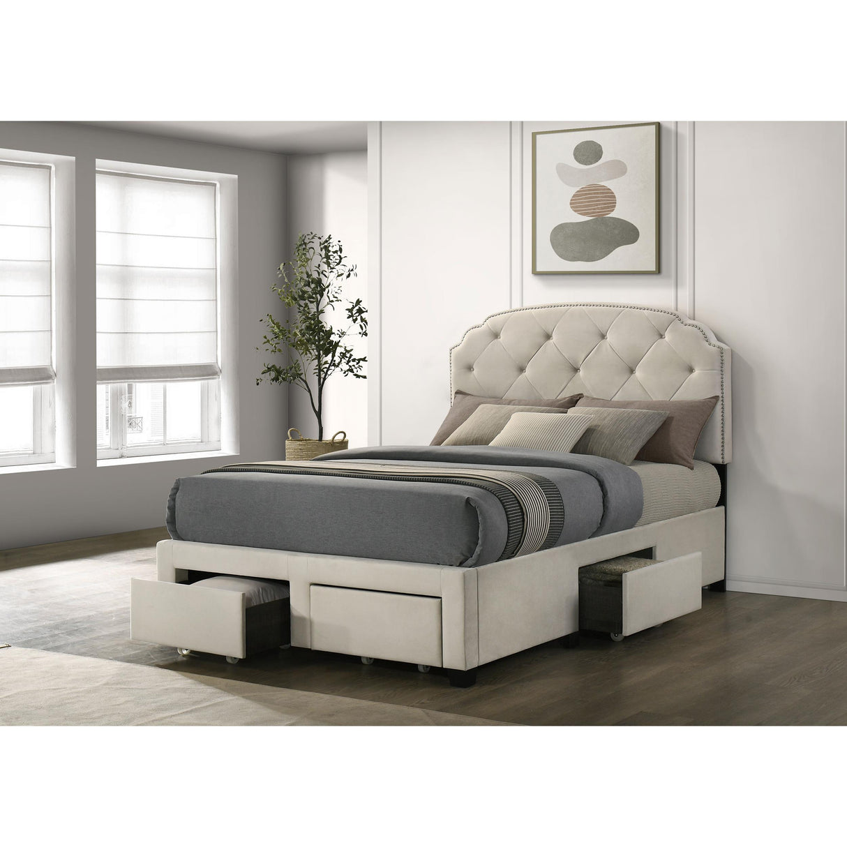 Coaster Furniture Marianna 316011F 4-drawer Upholstered Full Storage Bed - Cream IMAGE 7