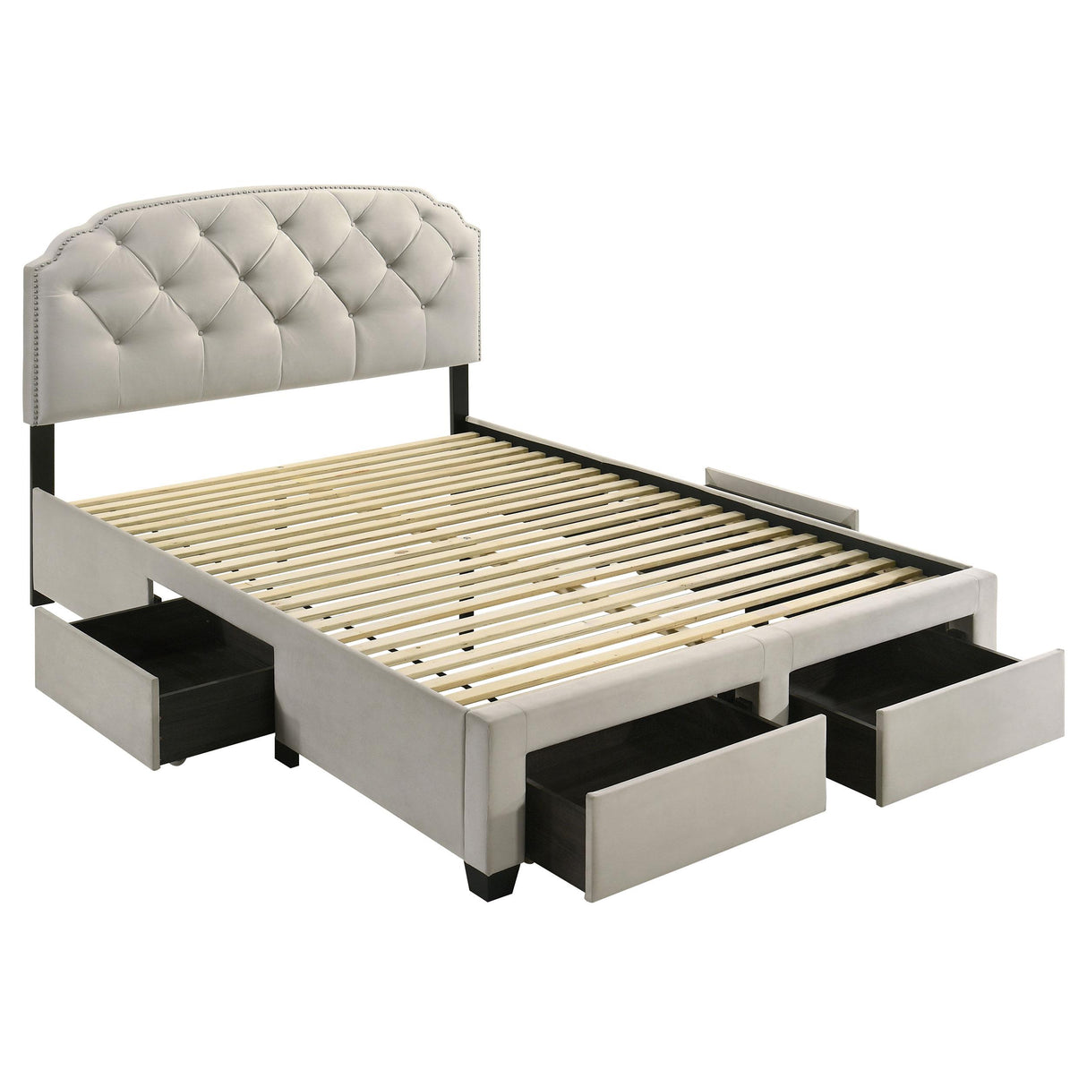 Coaster Furniture Marianna 316011Q 4-drawer Upholstered Queen Storage Bed - Cream IMAGE 1