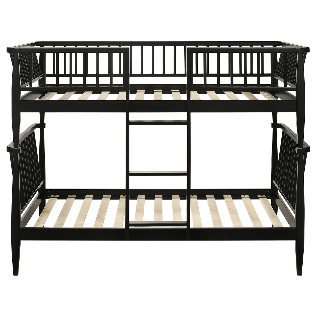 Coaster Furniture Abram 460061BLKT Windsor Twin Over Twin Wood Bunk Bed with Ladder - Black IMAGE 3