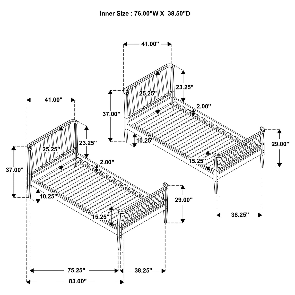 Coaster Furniture Abram 460061T Windsor Twin Over Twin Wood Bunk Bed with Ladder - Almond IMAGE 10