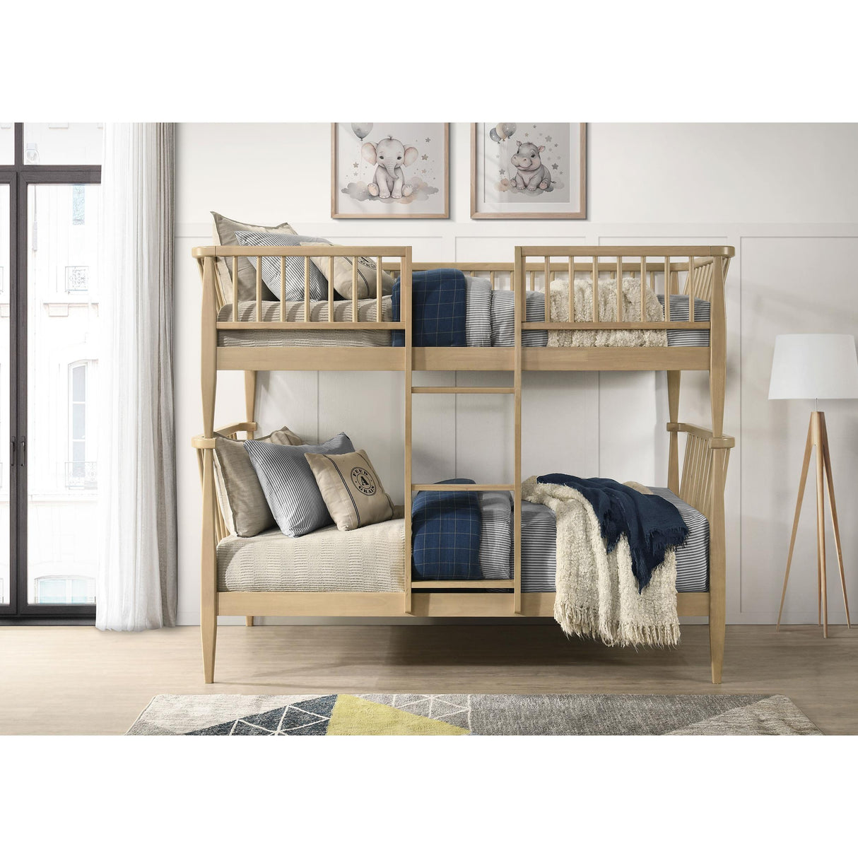 Coaster Furniture Abram 460061T Windsor Twin Over Twin Wood Bunk Bed with Ladder - Almond IMAGE 6