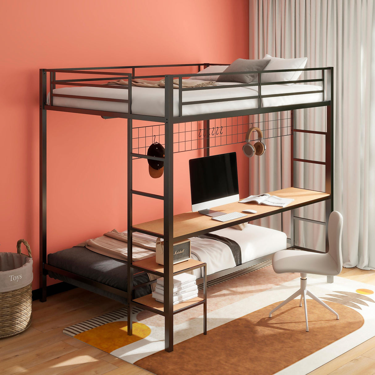 Coaster Furniture Bettoni 460209BLK Metal Full Over Twin Workstation Bunk Bed - Matte Black IMAGE 8