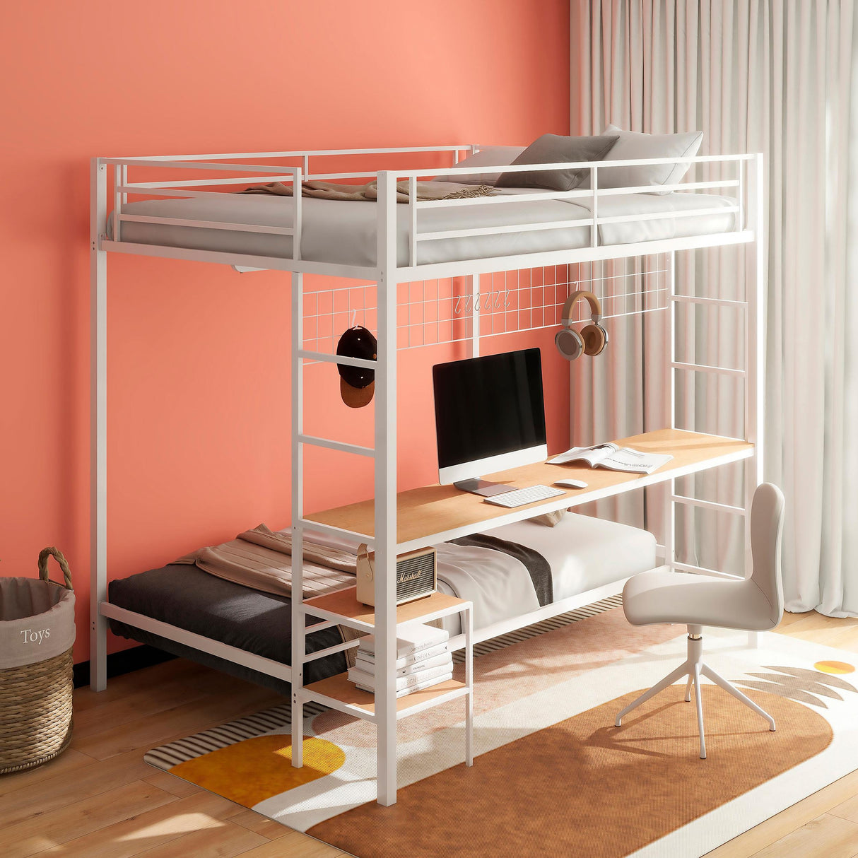 Coaster Furniture Bettoni 460209WHT Metal Full Over Twin Workstation Bunk Bed - Matte White IMAGE 8