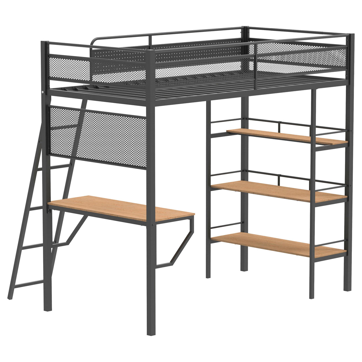 Coaster Furniture Campus 460332BLK 3-shelf Metal Twin Workstation Loft Bed - Matte Black IMAGE 7