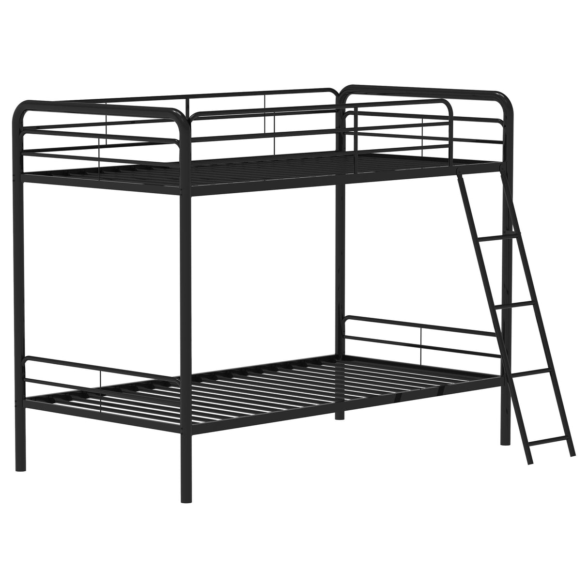 Coaster Furniture Carson 460334BLK Metal Twin Over Twin Bunk Bed - Glossy Black IMAGE 2