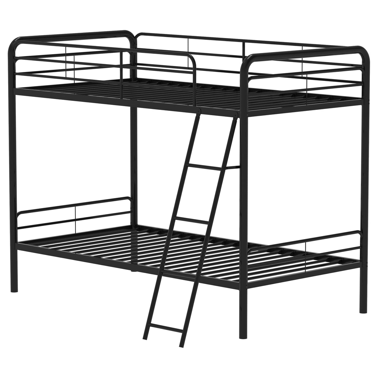 Coaster Furniture Carson 460334BLK Metal Twin Over Twin Bunk Bed - Glossy Black IMAGE 4