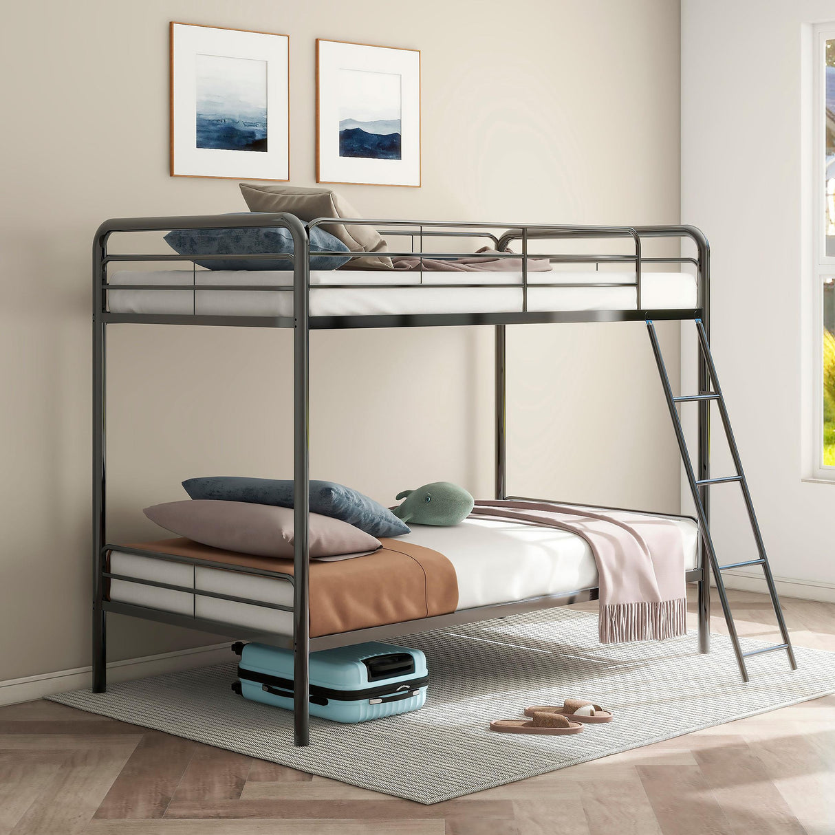 Coaster Furniture Carson 460334BLK Metal Twin Over Twin Bunk Bed - Glossy Black IMAGE 6