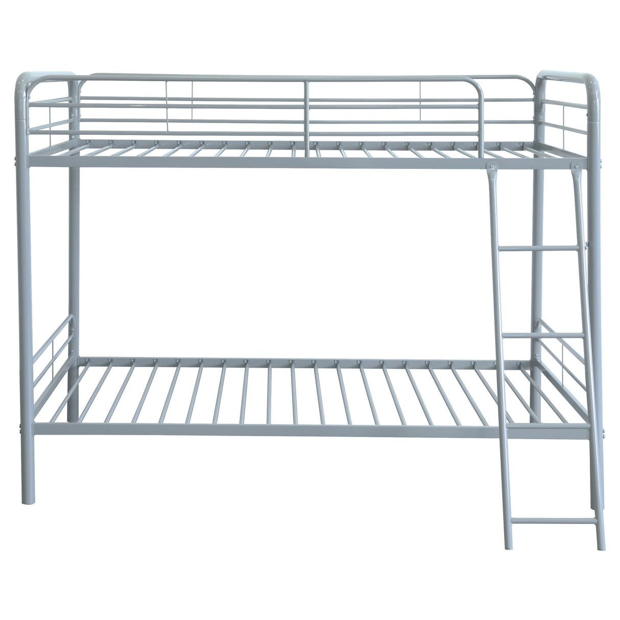 Coaster Furniture Carson 460334SVR Metal Twin Over Twin Bunk Bed - Glossy Silver IMAGE 3