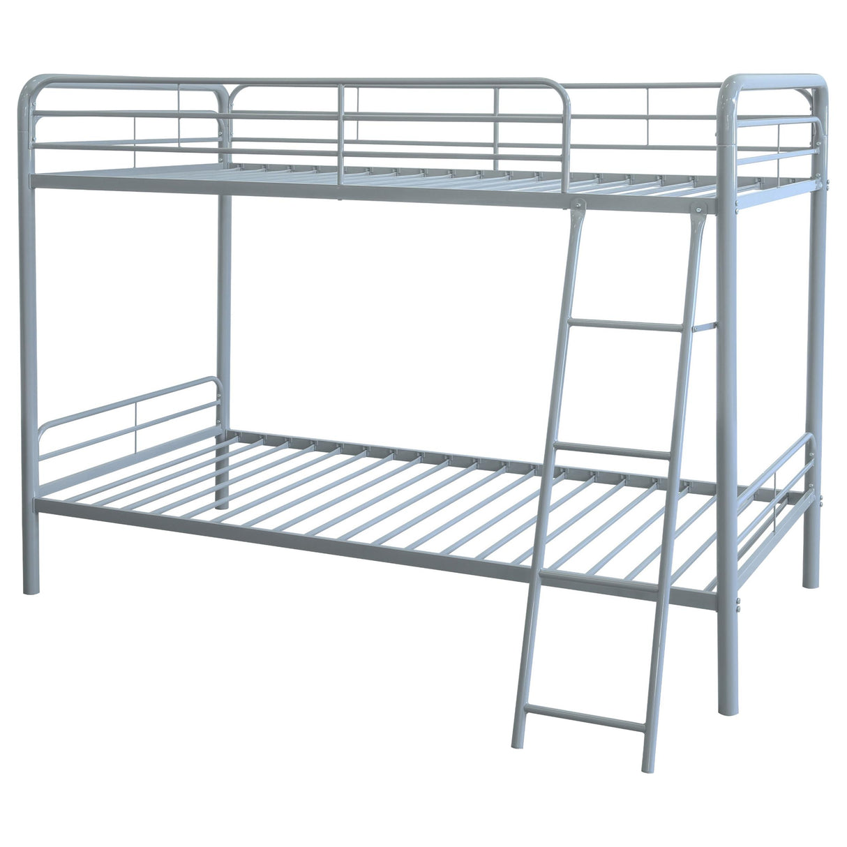 Coaster Furniture Carson 460334SVR Metal Twin Over Twin Bunk Bed - Glossy Silver IMAGE 7