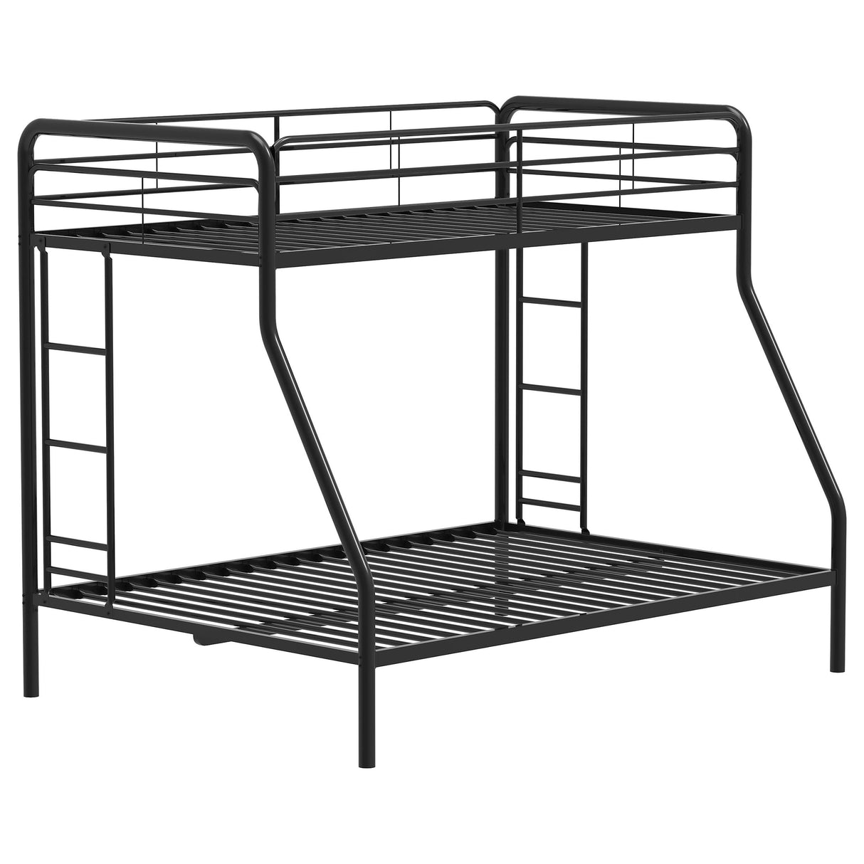 Coaster Furniture Carson 460340BLK Metal Twin Over Full Bunk Bed - Glossy Black IMAGE 2