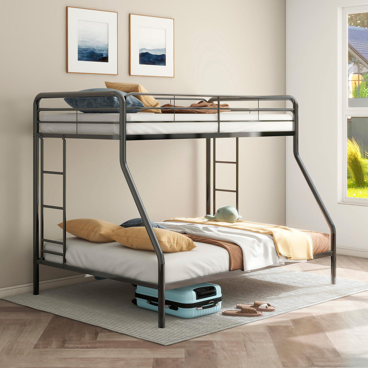 Coaster Furniture Carson 460340BLK Metal Twin Over Full Bunk Bed - Glossy Black IMAGE 6