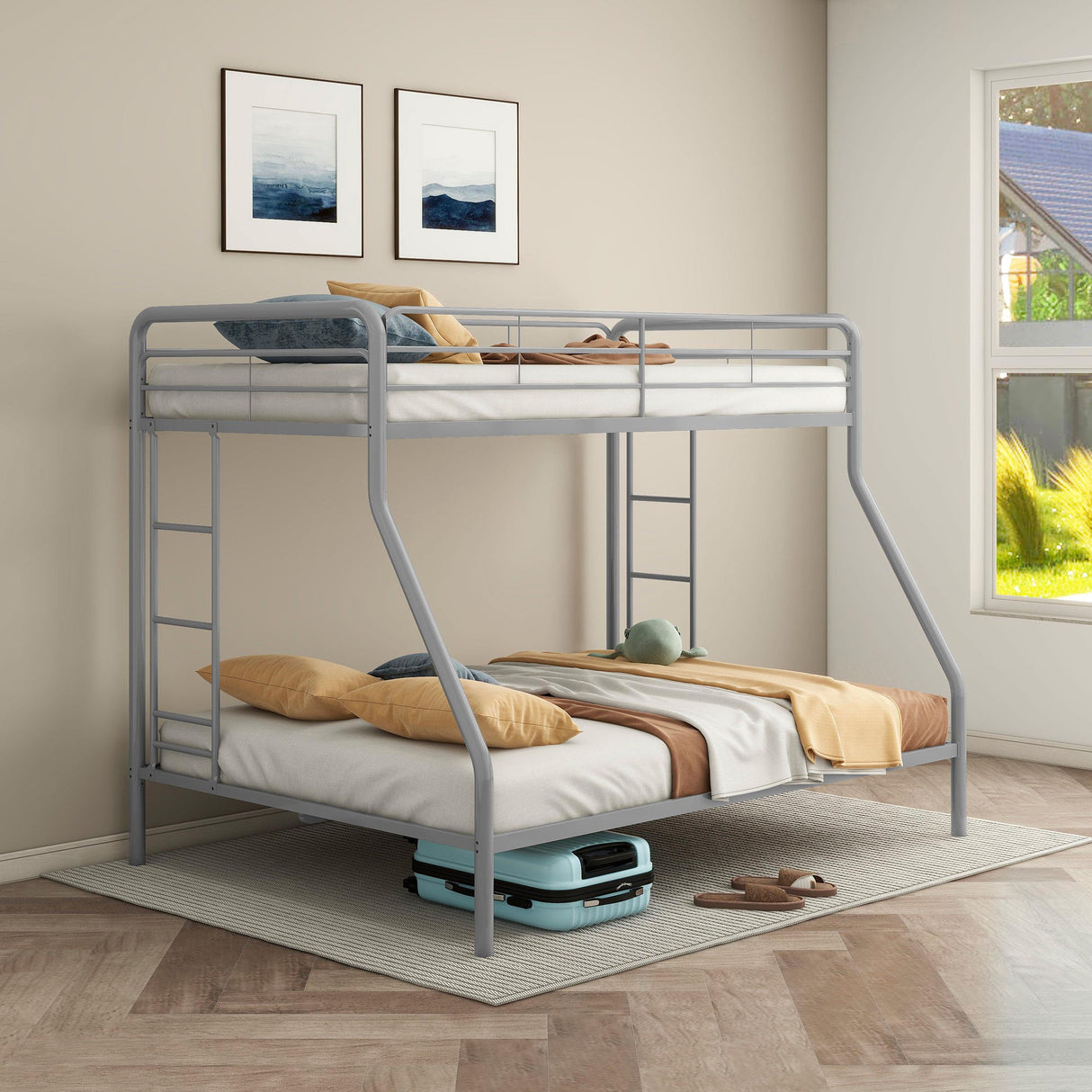Coaster Furniture Carson 460340SVR Metal Twin Over Full Bunk Bed - Glossy Silver IMAGE 6
