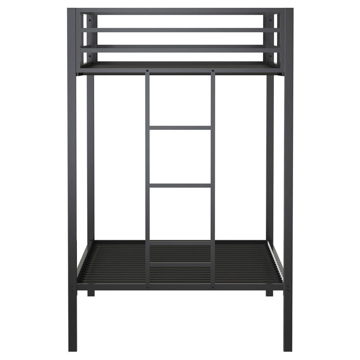 Coaster Furniture Alevera 460361BLK Metal Twin Over Twin Bunk Bed with Ladder - Black IMAGE 4