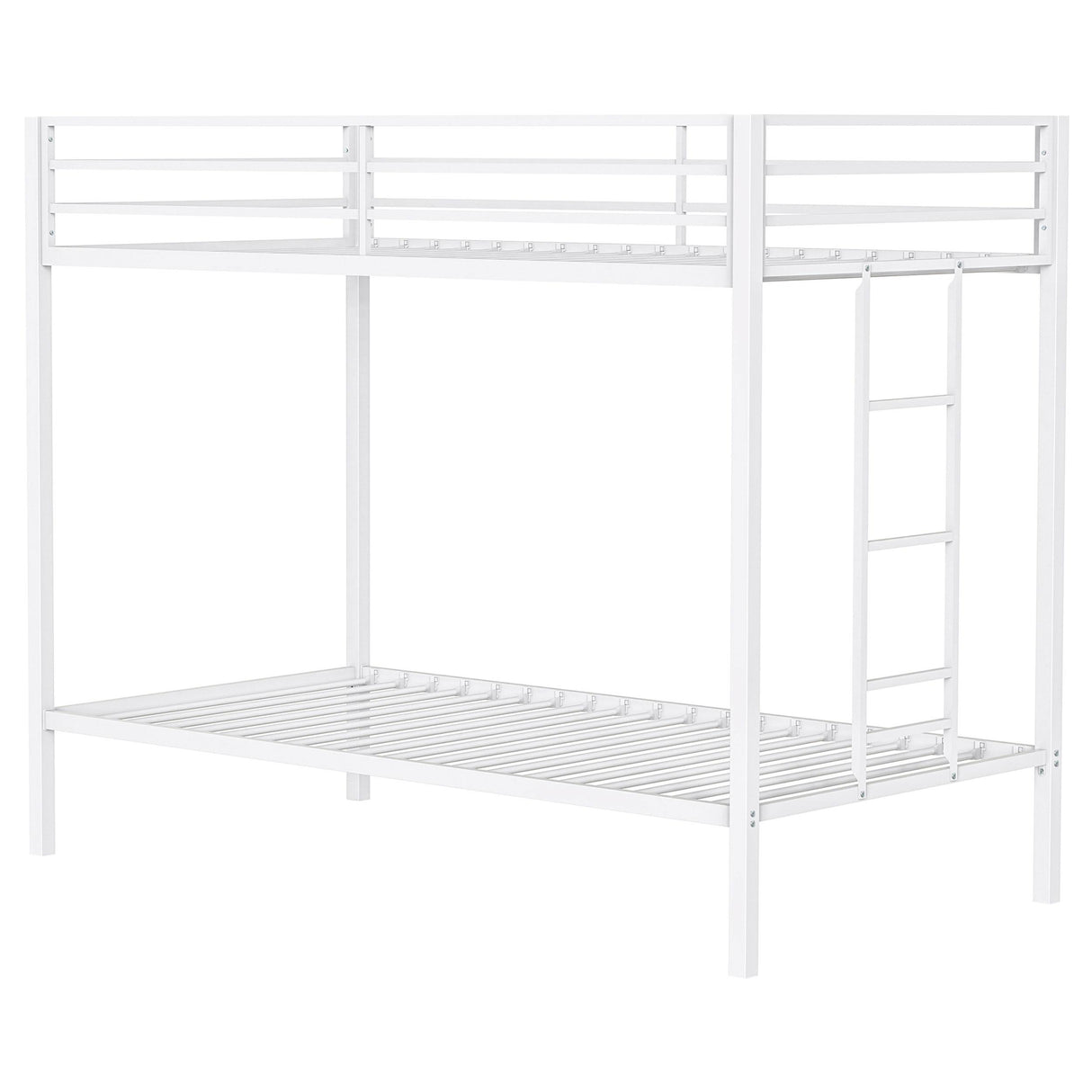 Coaster Furniture Alevera 460361WHT Metal Twin Over Twin Bunk Bed with Ladder - White IMAGE 2