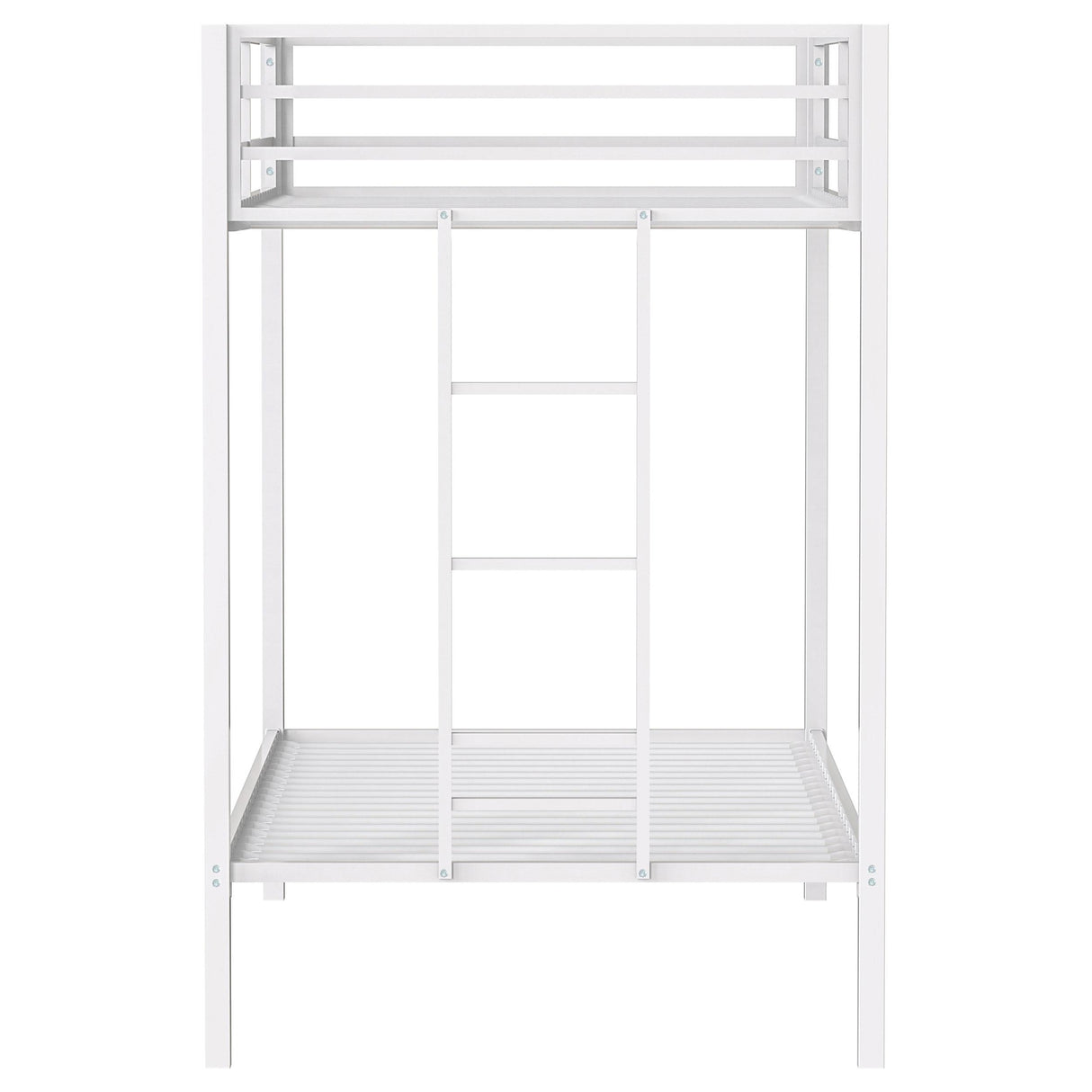 Coaster Furniture Alevera 460361WHT Metal Twin Over Twin Bunk Bed with Ladder - White IMAGE 4