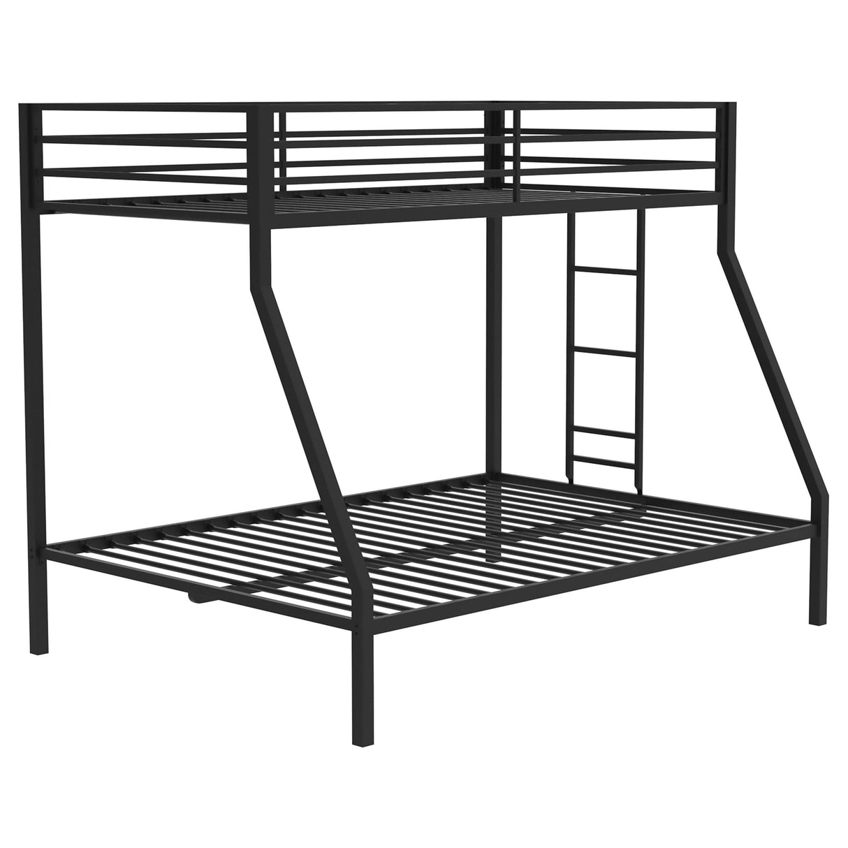 Coaster Furniture Alevera 460365BLK Metal Twin Over Full Bunk Bed with Ladder - Black IMAGE 2