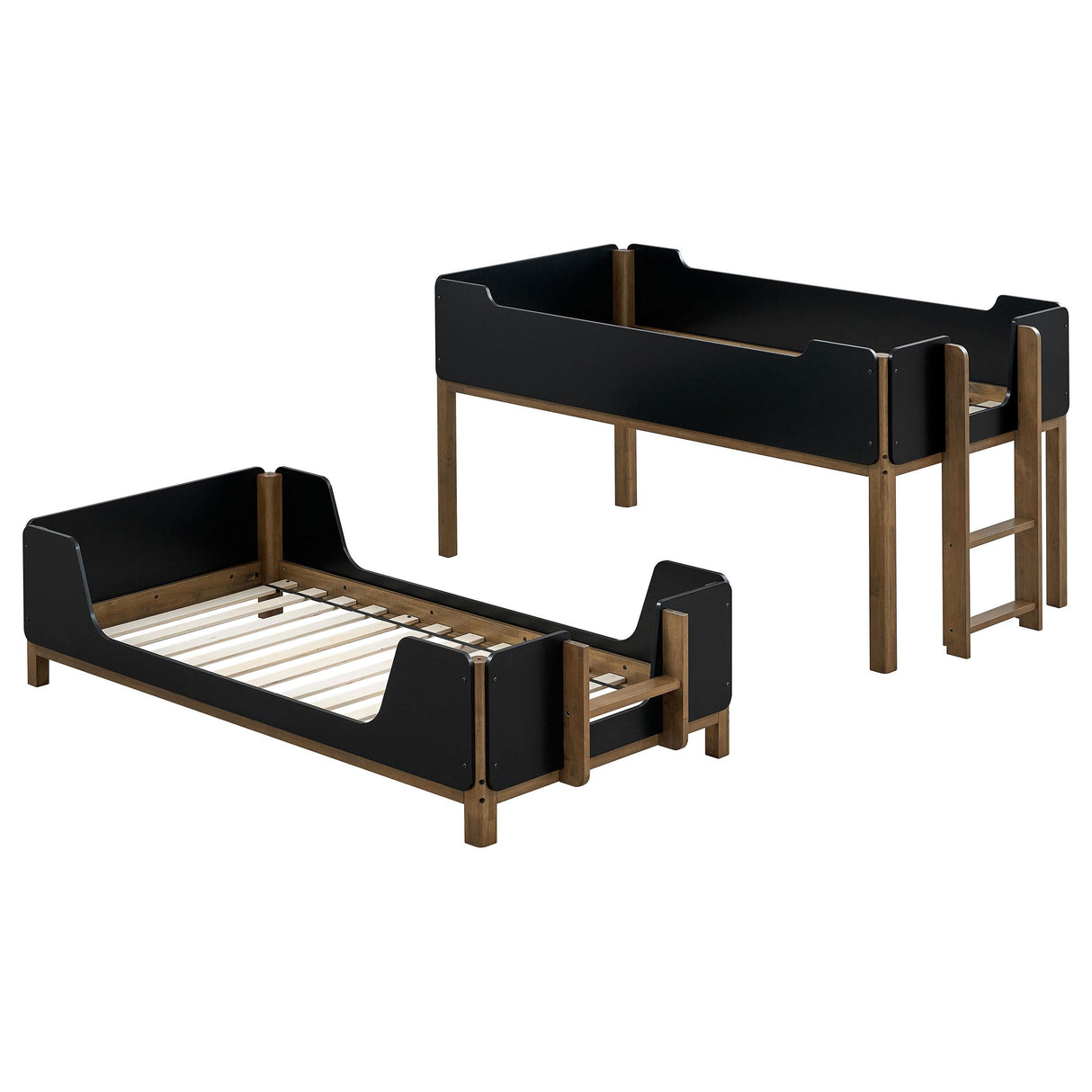 Coaster Furniture Morris 460369 Twin Over Twin Wood Bunk Bed - Black/Walnut IMAGE 5
