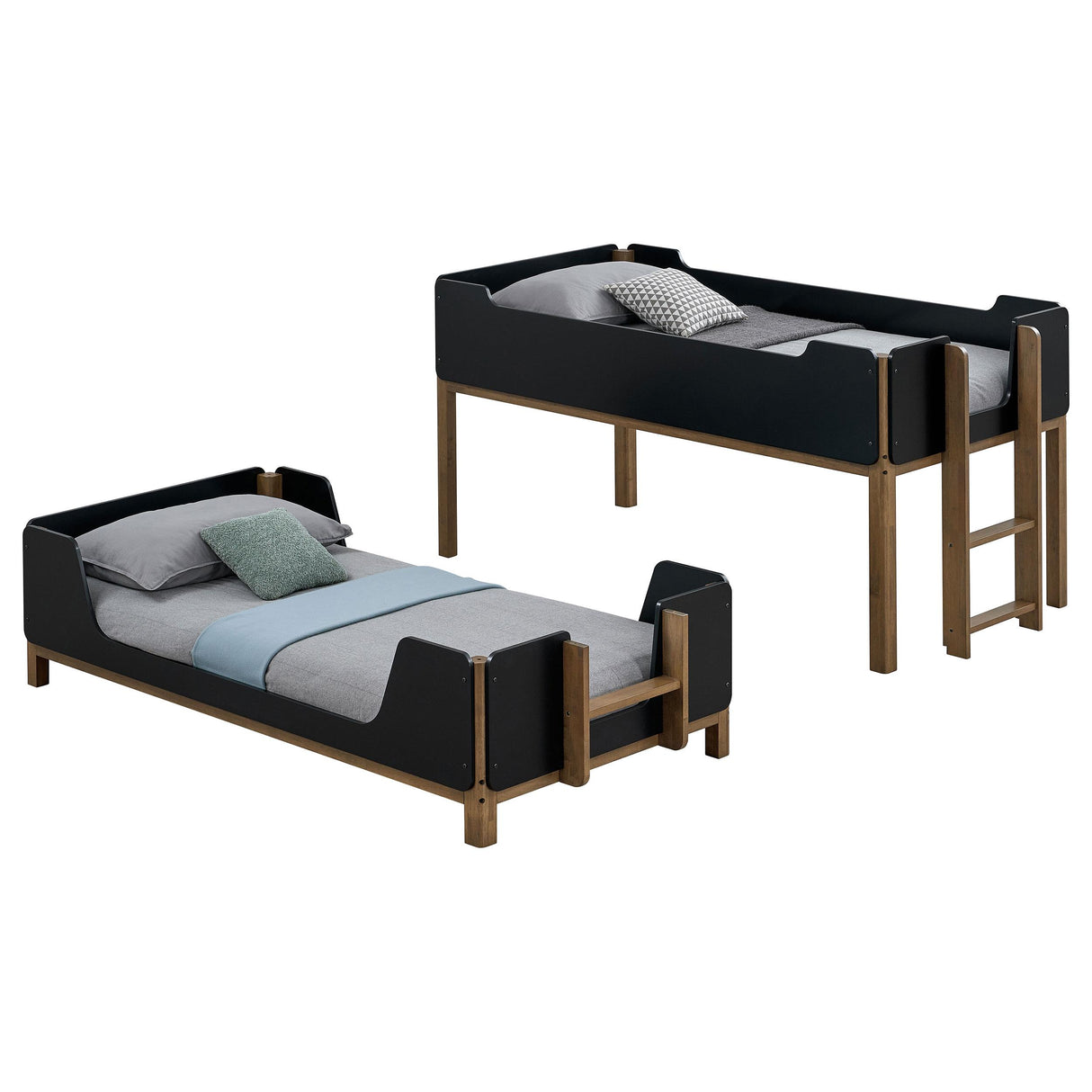 Coaster Furniture Morris 460369 Twin Over Twin Wood Bunk Bed - Black/Walnut IMAGE 7