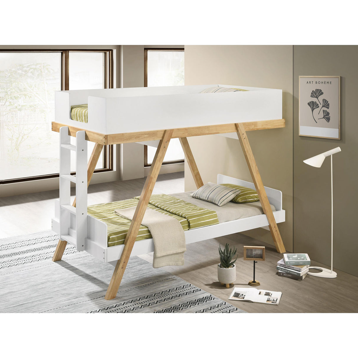 Coaster Furniture Frankie 460570T-SM Twin Over Twin Bunk Bed with 7-inch Mattresses - White IMAGE 2