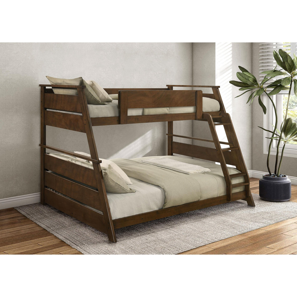 Coaster Furniture Holden 460593 Wood Veneer Twin Over Full Bunk Bed - Walnut IMAGE 5