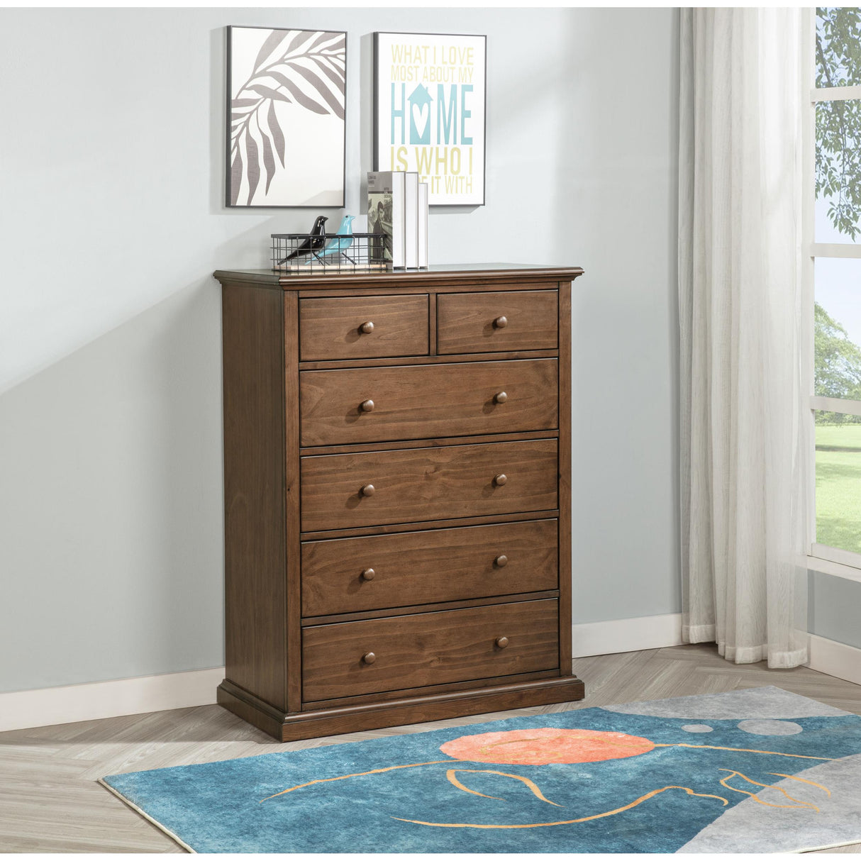 Coaster Furniture Sumerlin 460595WAL 6-drawer Bedroom Chest - Medium Brown IMAGE 4