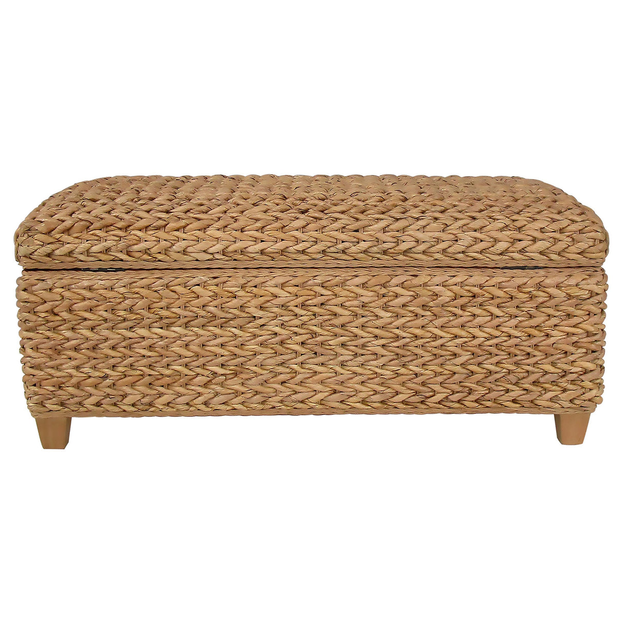 Coaster Furniture Laughton 500215NTL Hand-Woven Banana Leaf Storage Bench - Natural IMAGE 1
