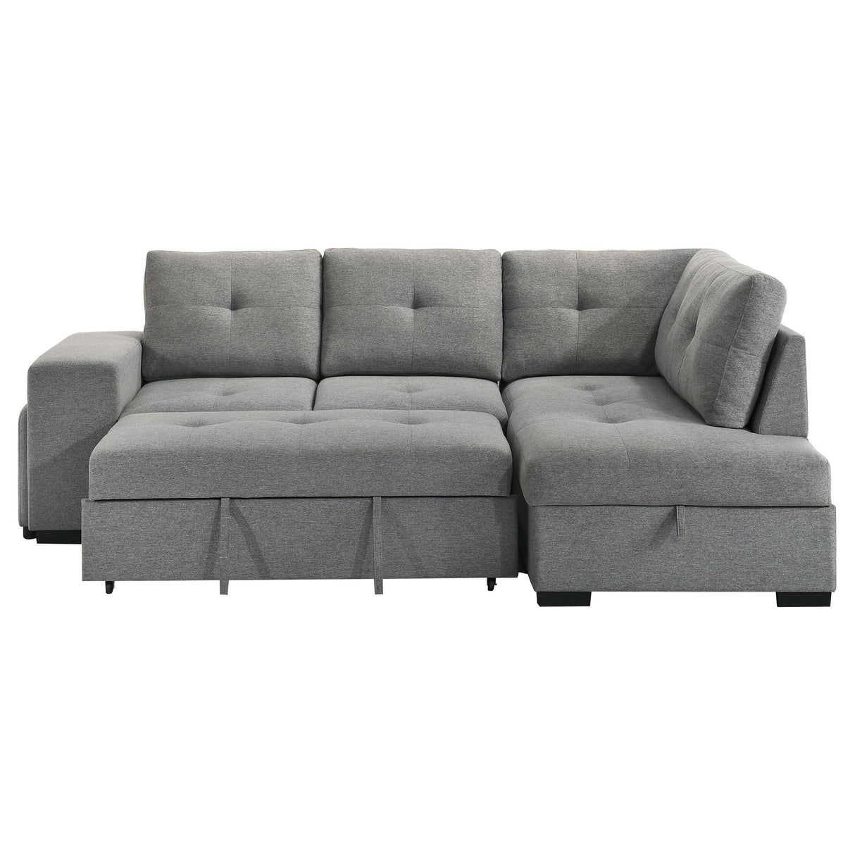 Coaster Furniture Roanne 500347 Fabric Upholstered Sleeper Sectional Sofa - Grey IMAGE 11