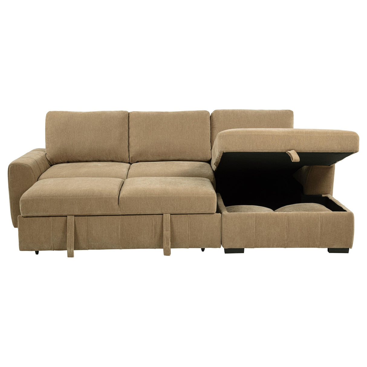 Coaster Furniture Pastrana 500348 Upholstered Sleeper Sectional Sofa RAF Chaise - Camel IMAGE 11
