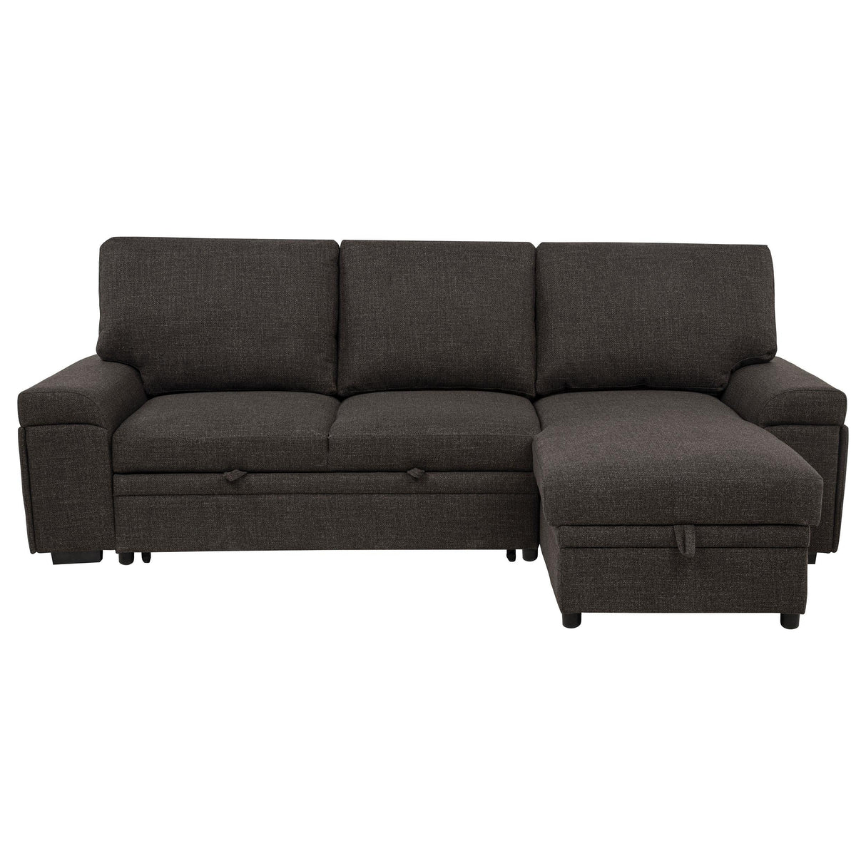 Coaster Furniture Demko 500356 Sleeper Sectional Sofa with Speaker and Storage Chaise - Brown IMAGE 4