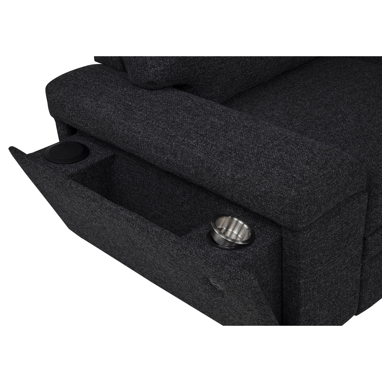 Coaster Furniture Demko 500357 Sleeper Sectional Sofa with Speaker and Storage Chaise - Black IMAGE 16