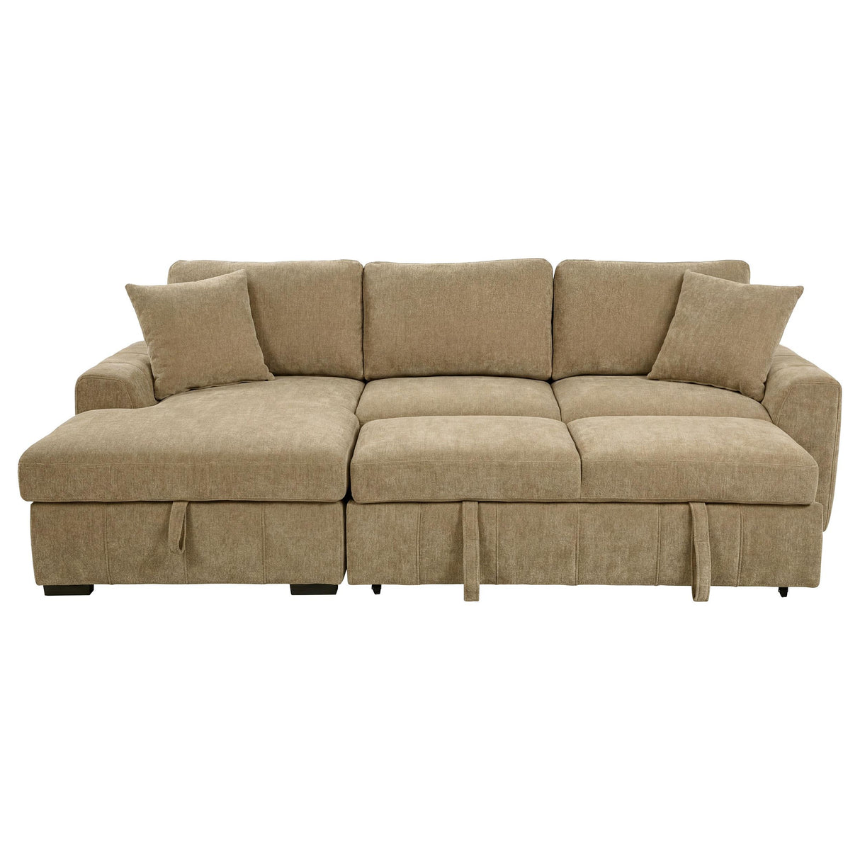 Coaster Furniture Pastrana 500358 Upholstered Sleeper Sectional Sofa LAF Chaise - Camel IMAGE 3