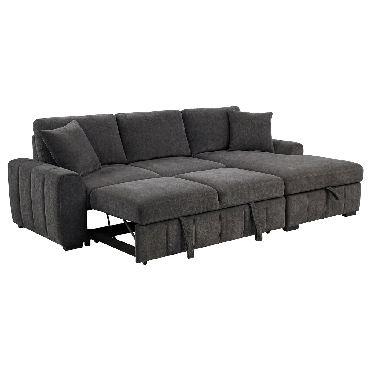 Coaster Furniture Pastrana 500359 Upholstered Sleeper Sectional Sofa RAF Chaise - Grey IMAGE 7