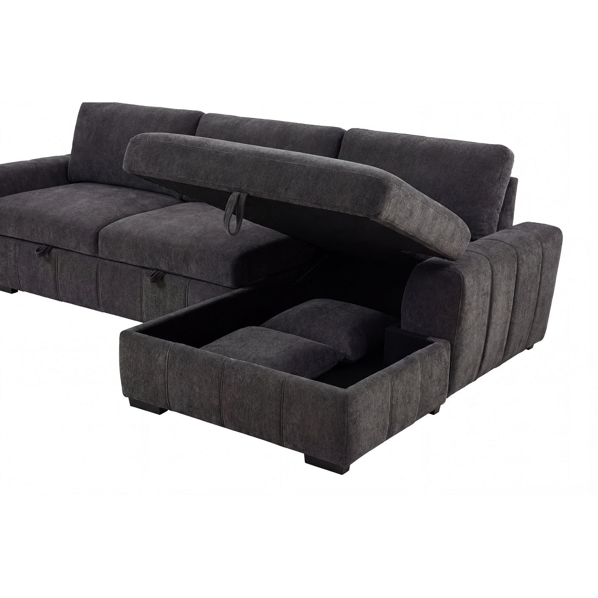 Coaster Furniture Pastrana 500359 Upholstered Sleeper Sectional Sofa RAF Chaise - Grey IMAGE 8