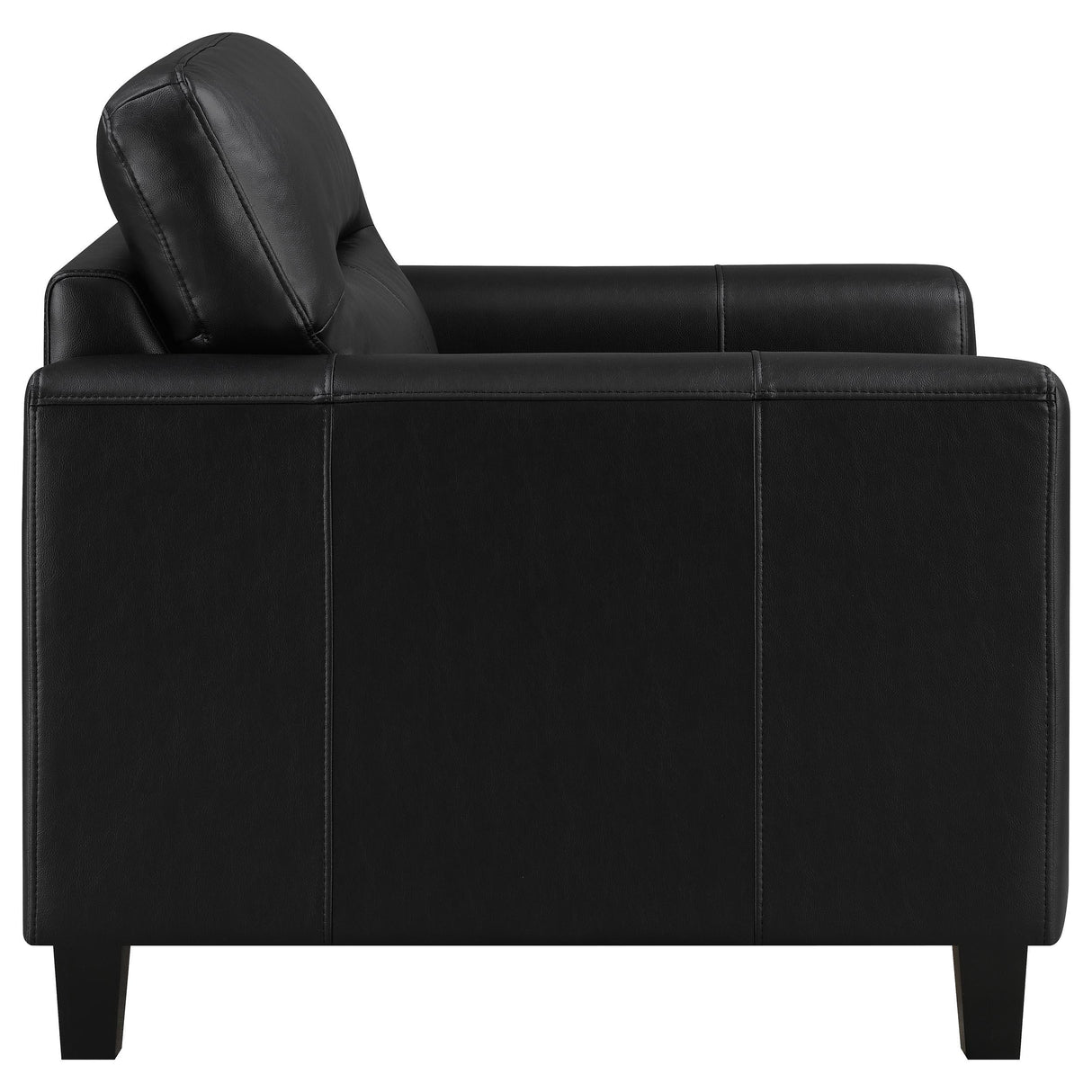 Coaster Furniture Scotland 504666 Faux Leather Upholstered Track Arm Chair - Black IMAGE 4