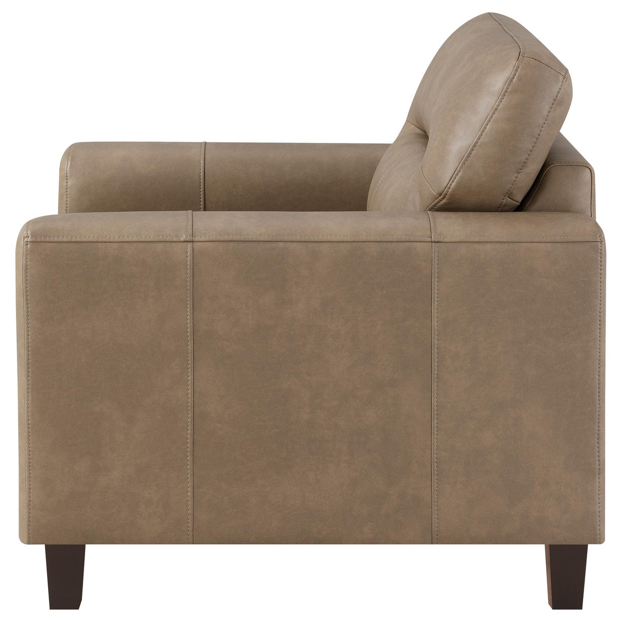 Coaster Furniture Scotland 504669 Faux Leather Upholstered Track Arm Chair - Brown IMAGE 5