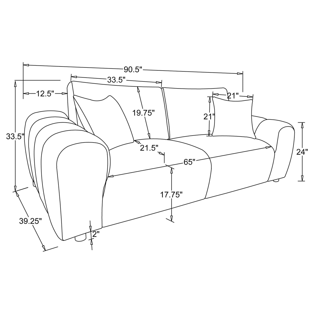 Coaster Furniture Burnett 504955 Chenille Upholstered Wide Arm Sofa - Ivory IMAGE 6