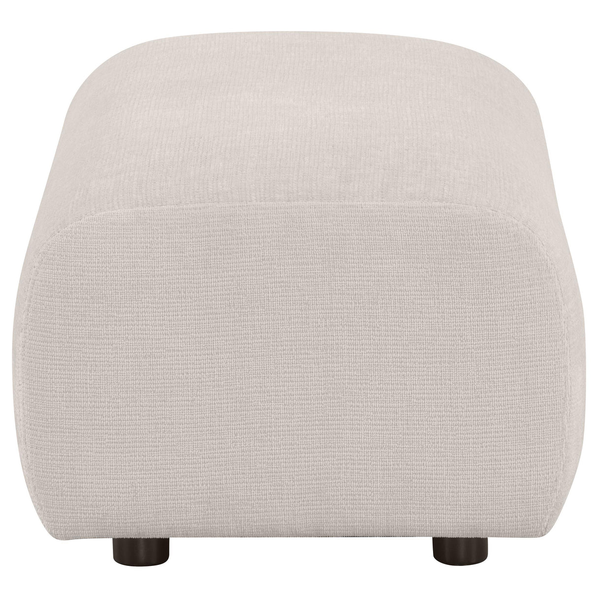 Coaster Furniture Burnett 504958 Chenille Upholstered Ottoman - Ivory IMAGE 3