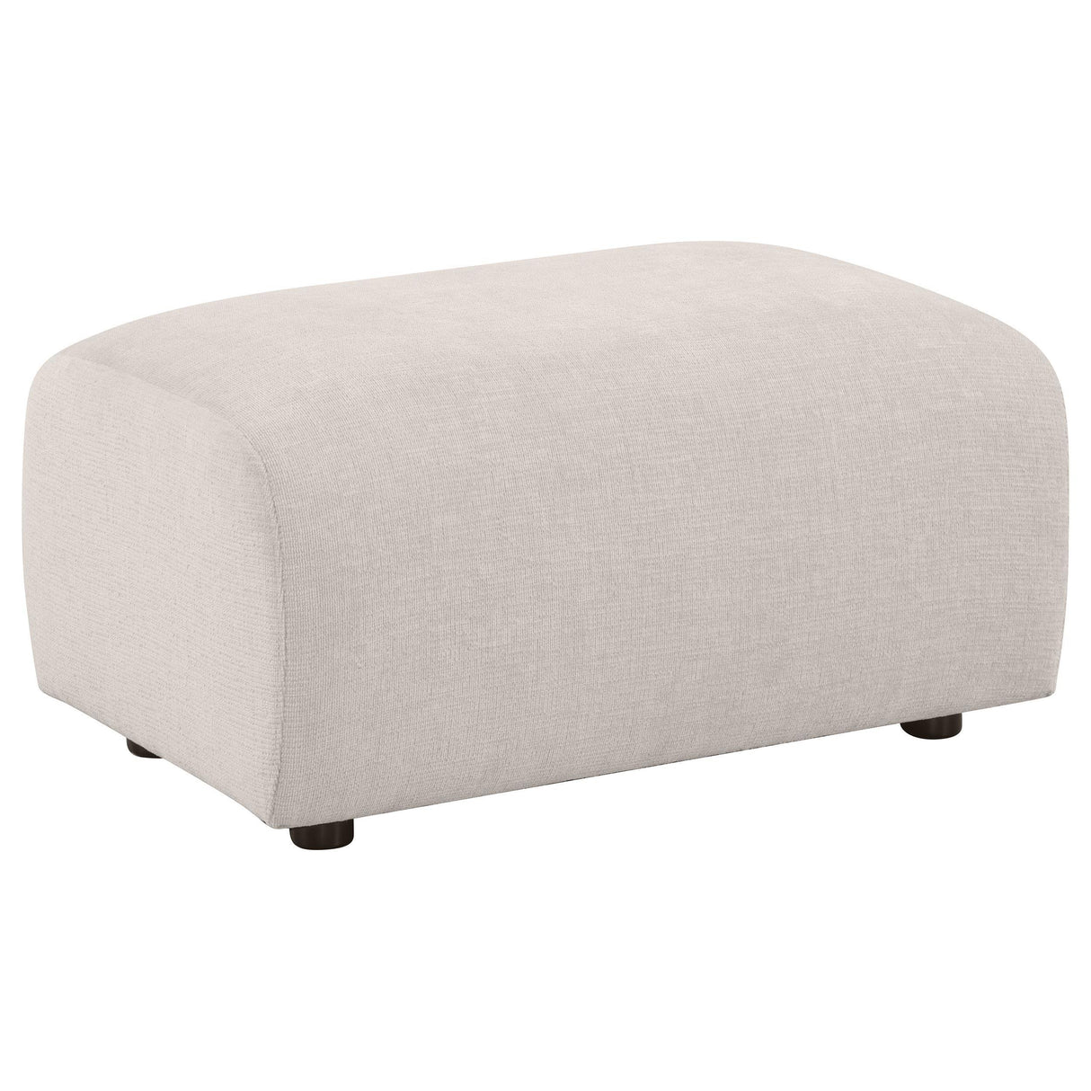 Coaster Furniture Burnett 504958 Chenille Upholstered Ottoman - Ivory IMAGE 7