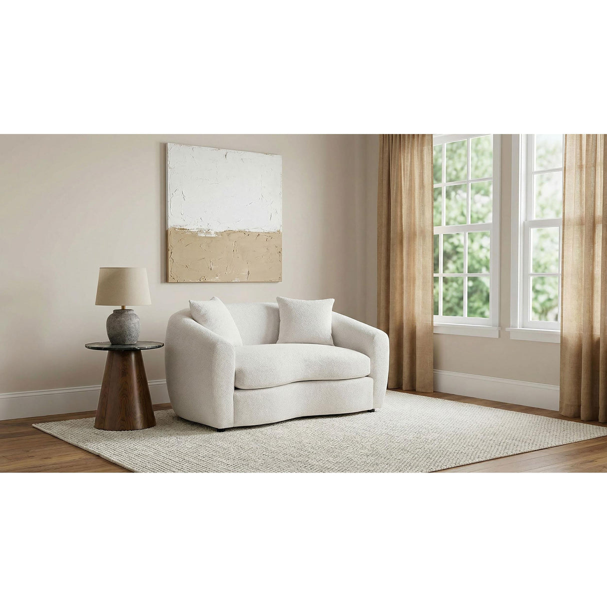 Coaster Furniture Isabella 504972 Fabric Upholstered Loveseat - Sand IMAGE 4