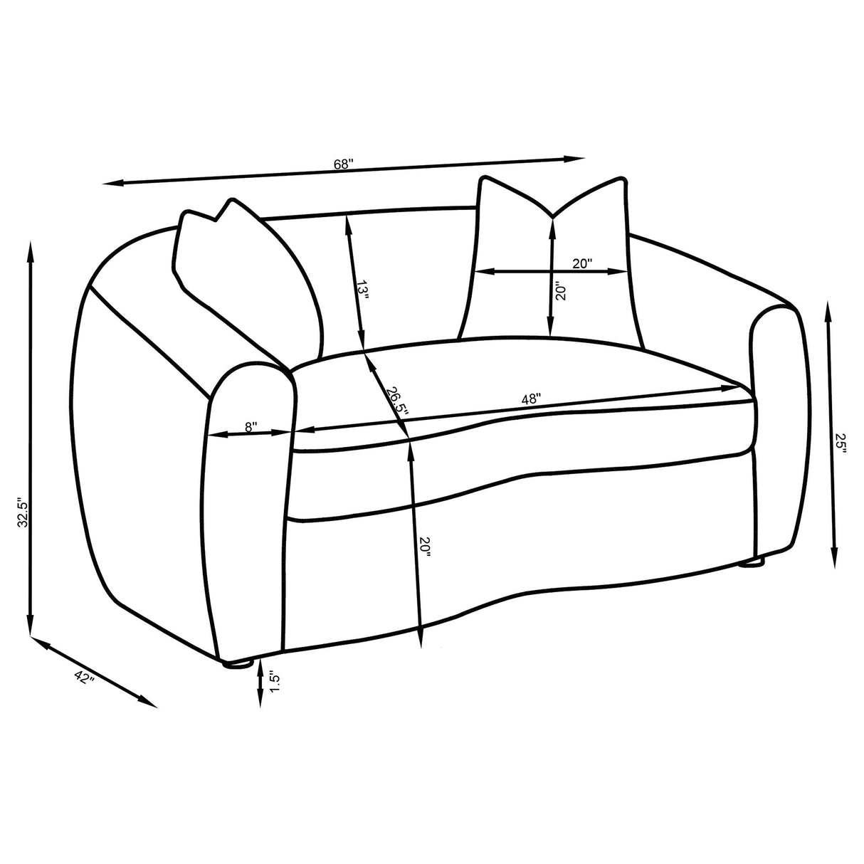 Coaster Furniture Isabella 504972 Fabric Upholstered Loveseat - Sand IMAGE 8
