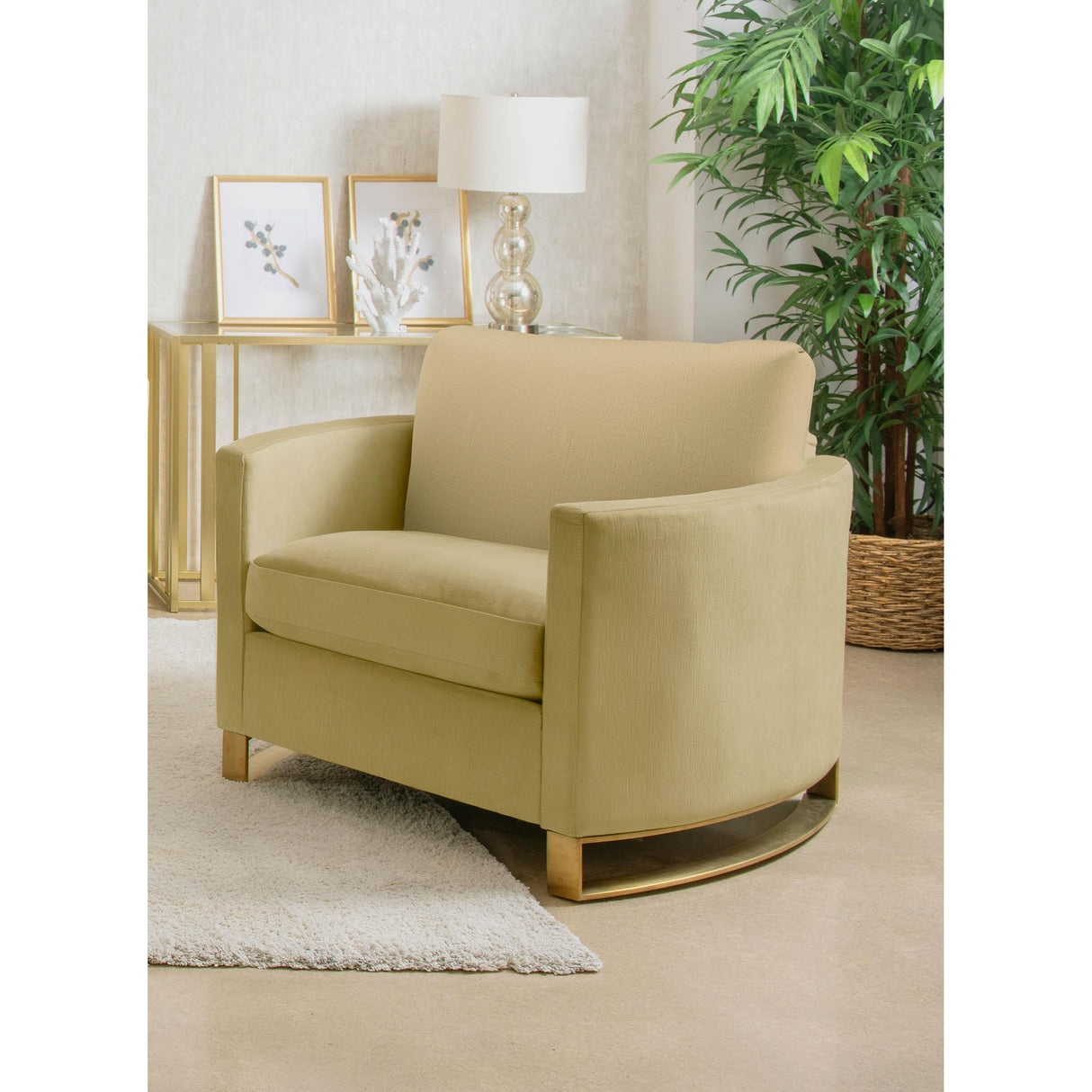 Coaster Furniture Corliss 508826 Upholstered Curved Track Arm Chair - Camel IMAGE 4