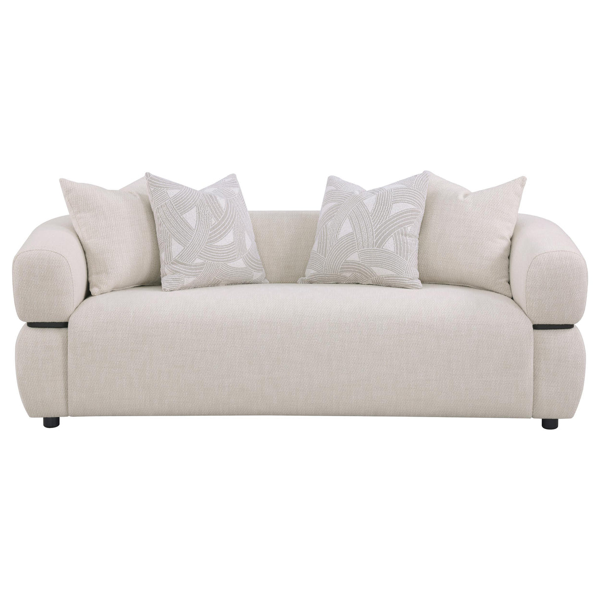 Coaster Furniture Jeanette 508961 84-inch Fabric Upholstered Round Arm Sofa - Beige IMAGE 9