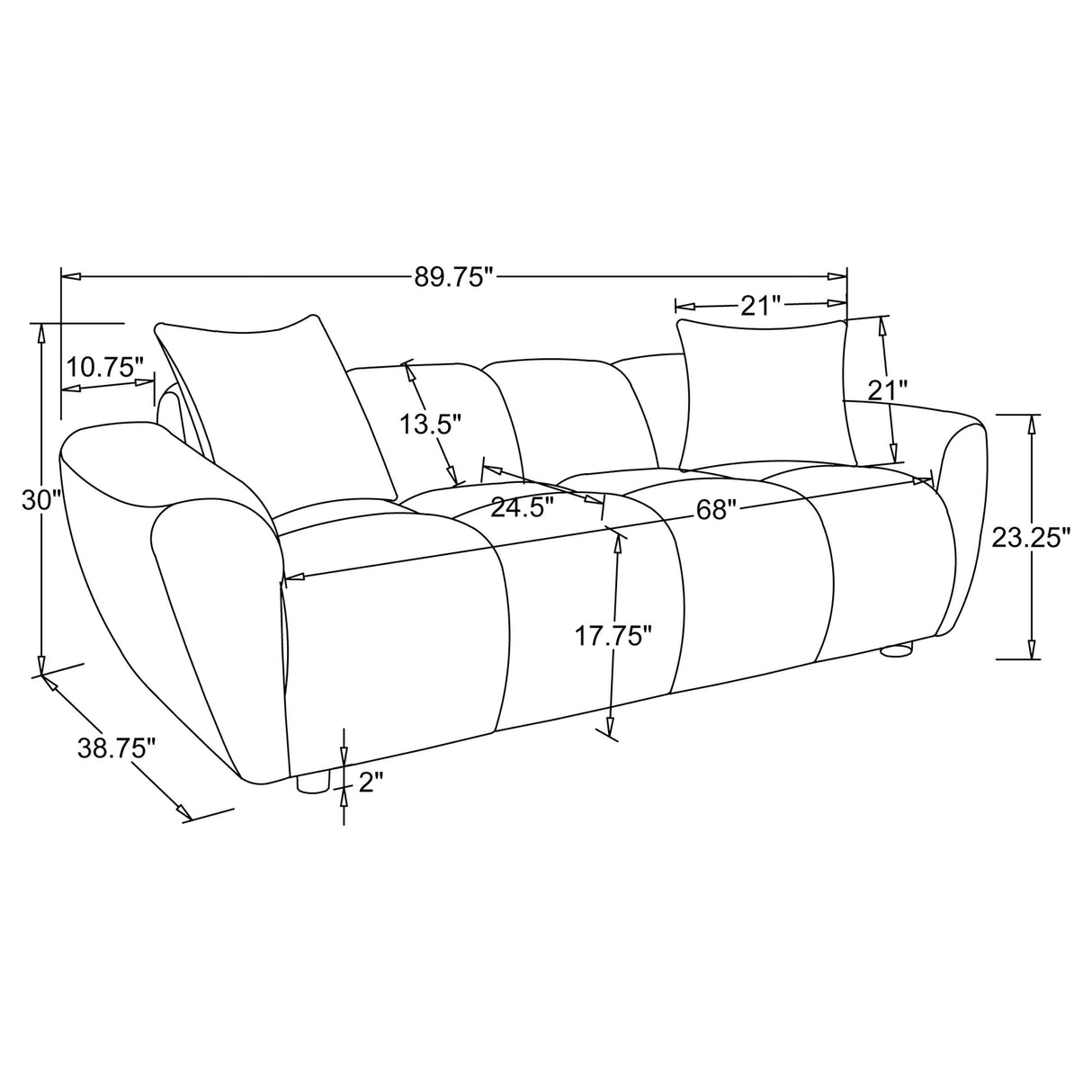 Coaster Furniture Destino 509301 Chenille Upholstered Splayed Arm Sofa - Greige IMAGE 12