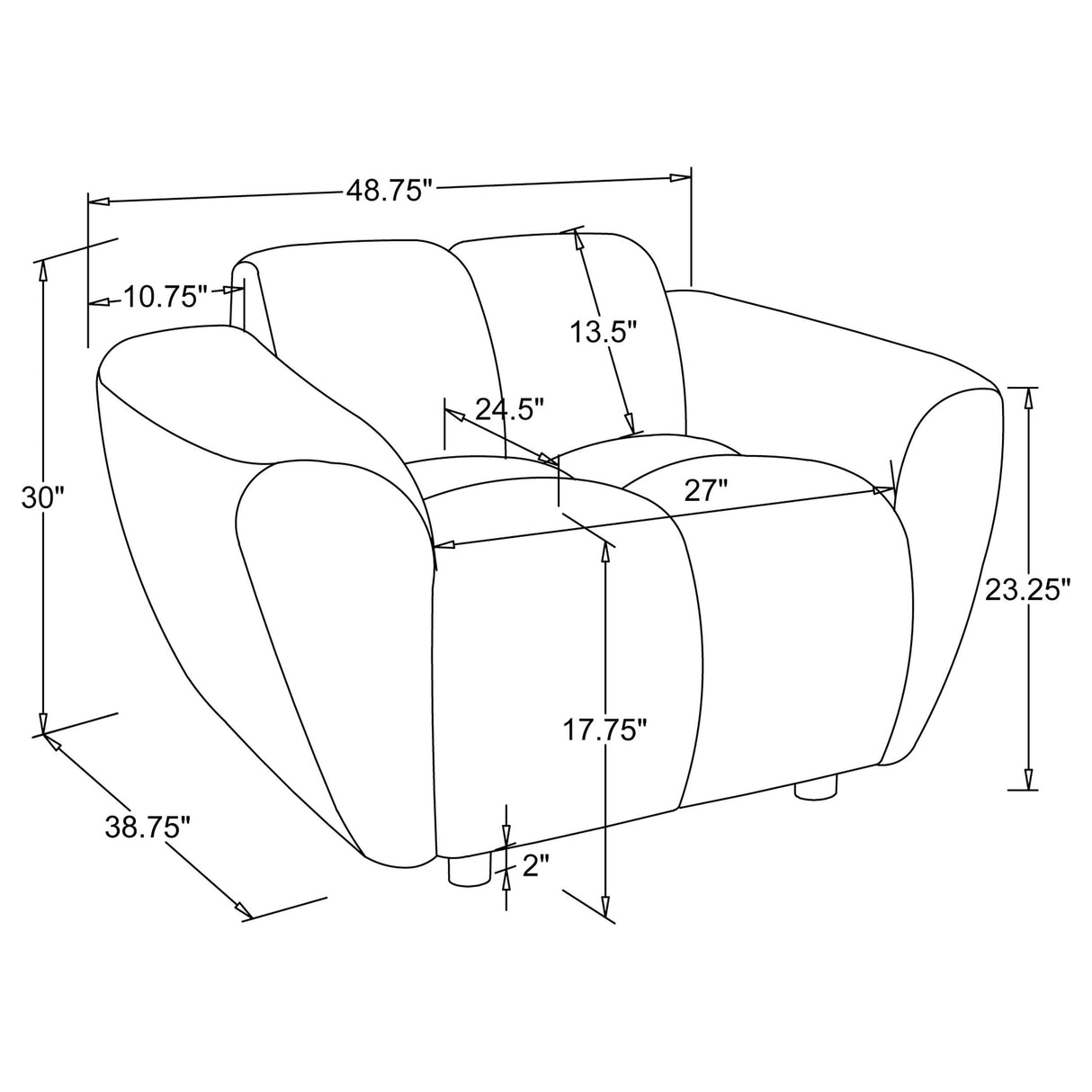 Coaster Furniture Destino 509303 Chenille Upholstered Splayed Arm Accent Chair - Greige IMAGE 10