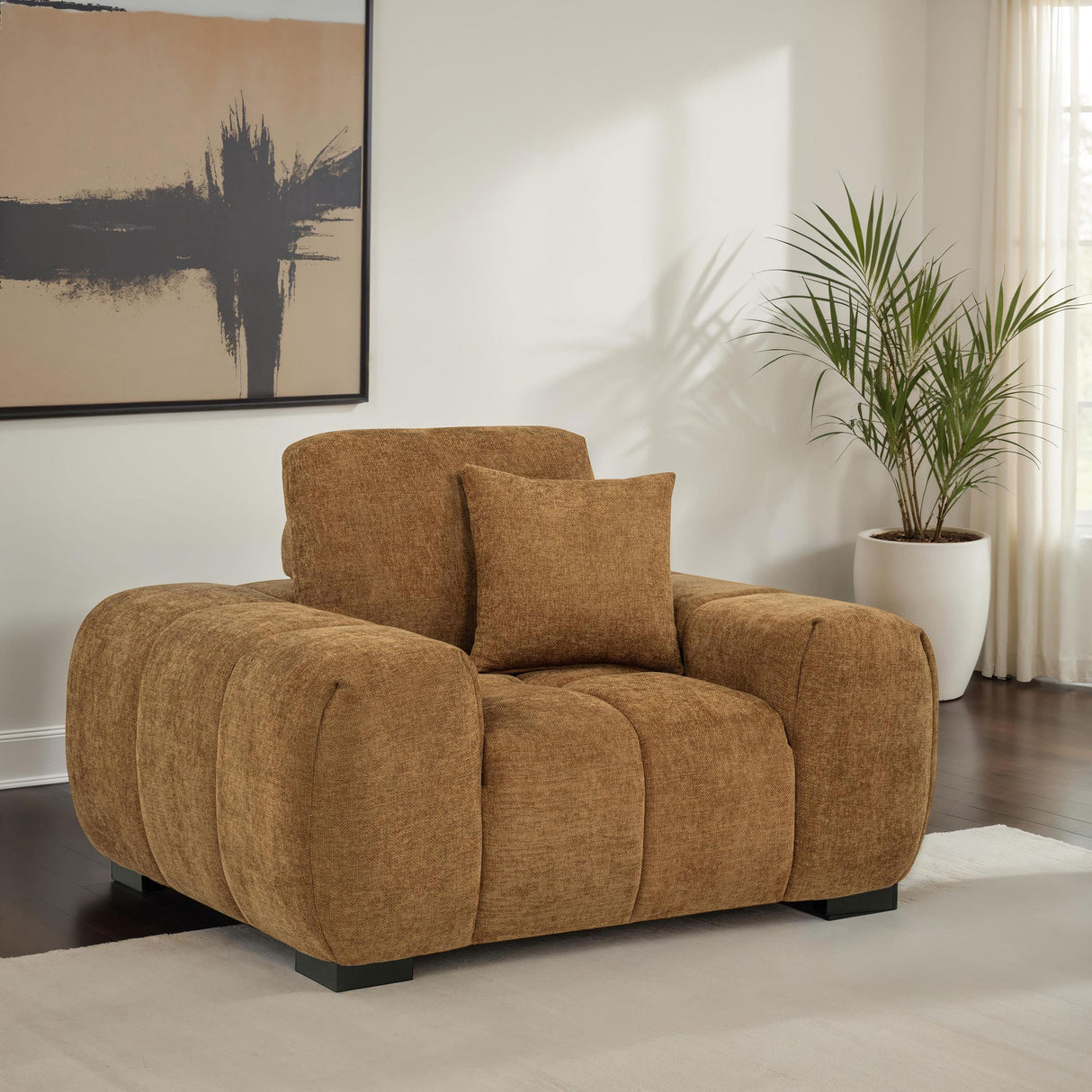 Coaster Furniture Octavia 509343 Upholstered Track Arm Accent Chair - Amber IMAGE 4
