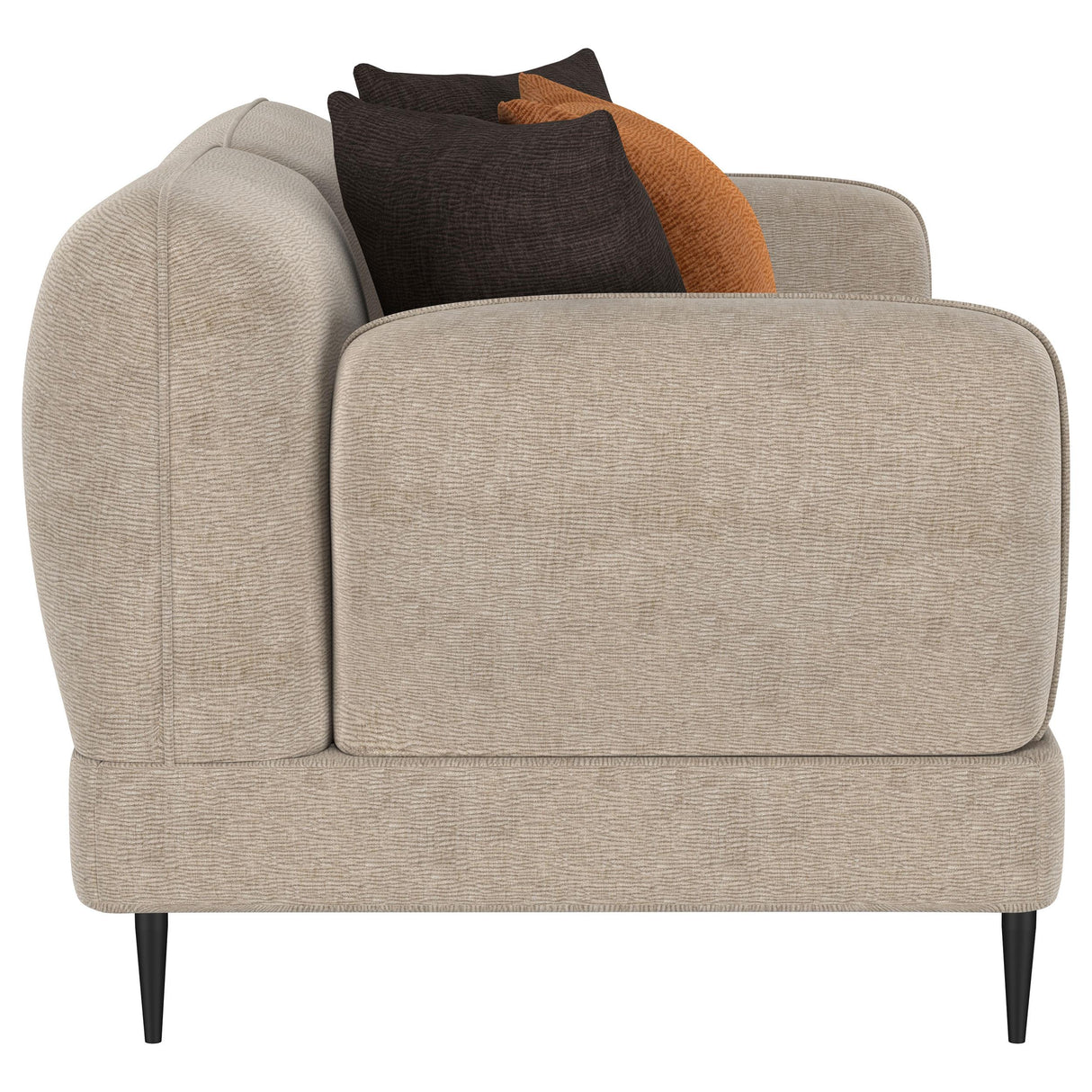 Coaster Furniture Jade 509412 Chenille Upholstered Sculpted Track Arm Loveseat - Latte IMAGE 8