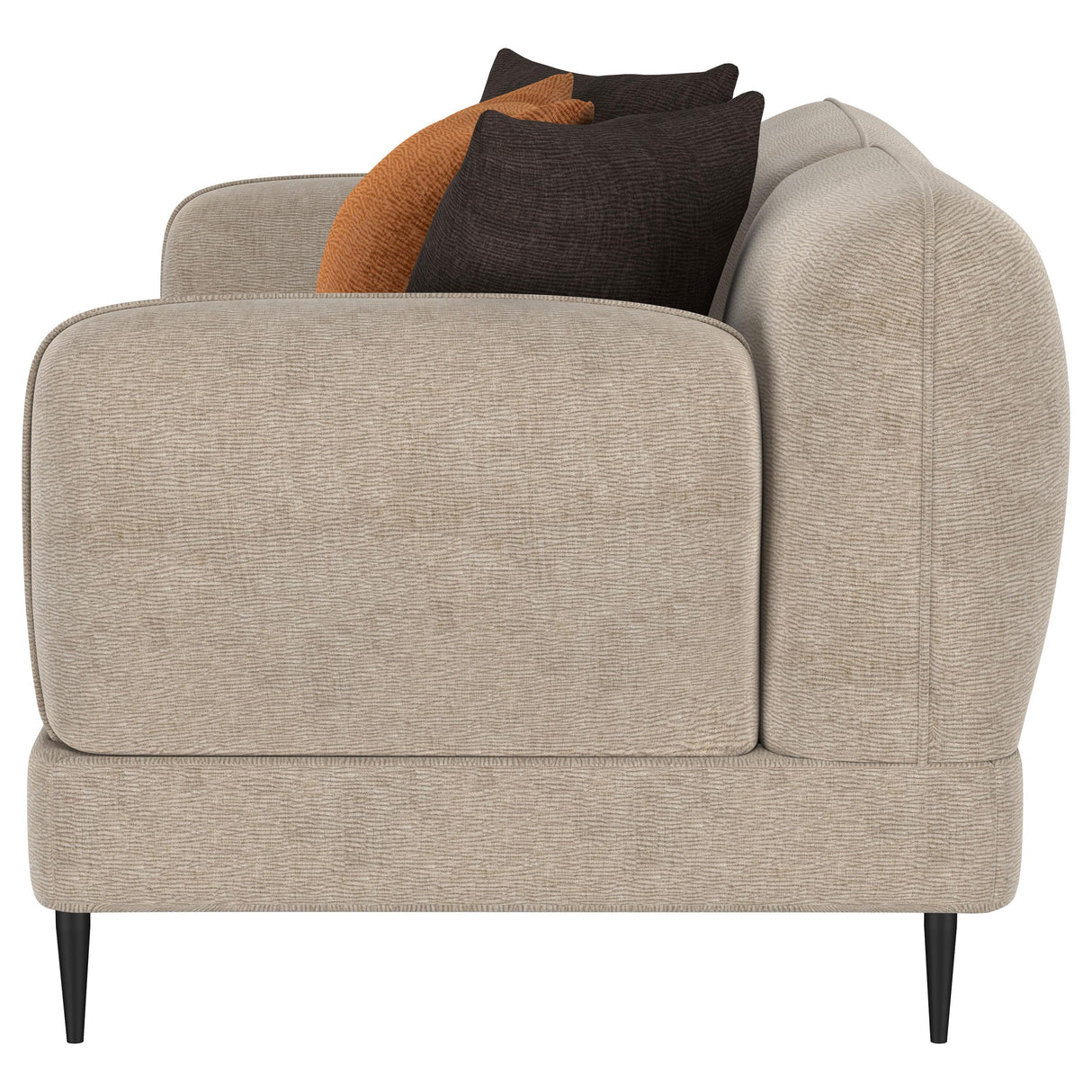 Coaster Furniture Jade 509412 Chenille Upholstered Sculpted Track Arm Loveseat - Latte IMAGE 9