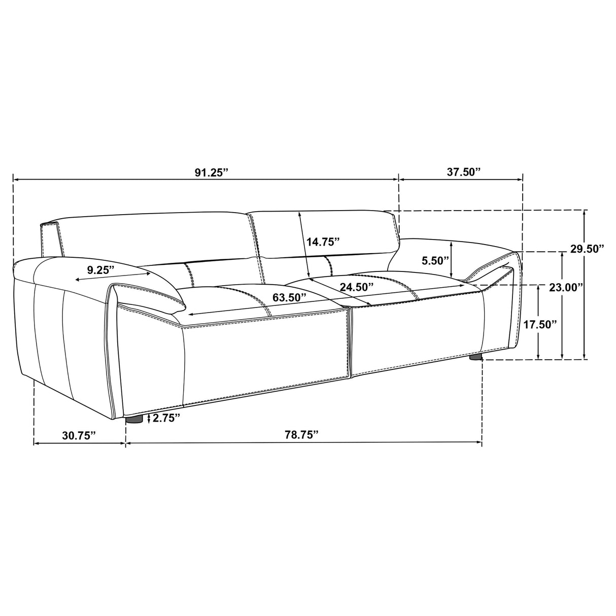Coaster Furniture Buxton 509501 Top Grain Leather Upholstered Sofa - Orange IMAGE 12
